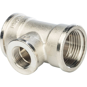 Тройник 25*15*25 внутренняя резьба никель STOUT